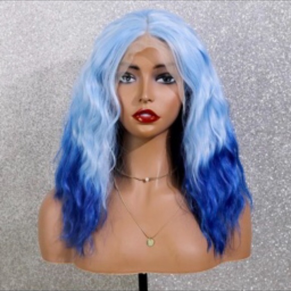 Blue ombré colored bob lace front wig *NEW* main image 5